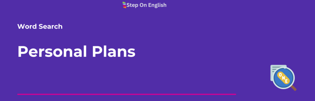 Personal Plans Word Search