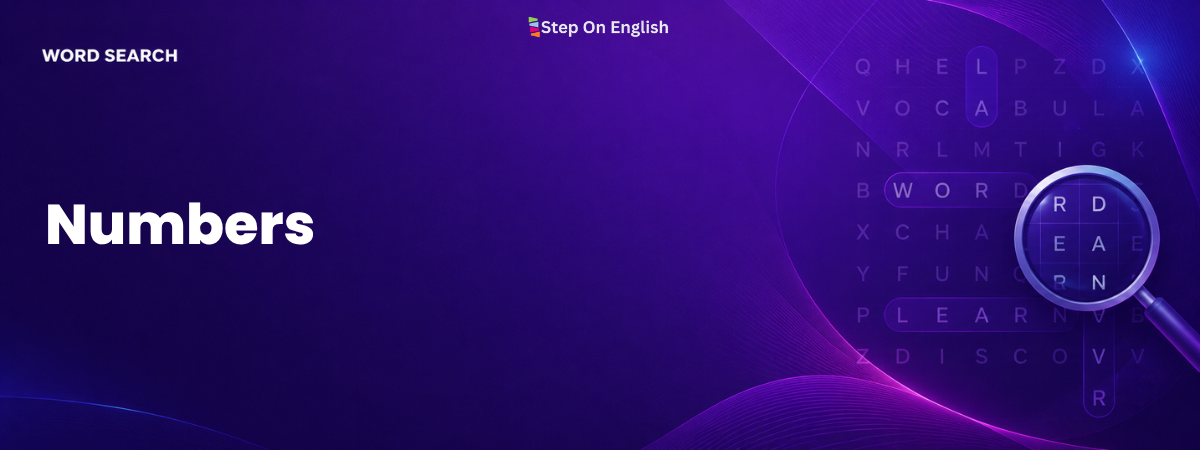 Numbers Word Search - Step On English