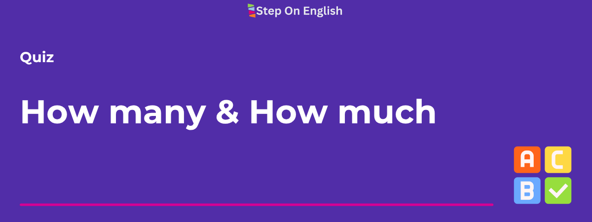 How many and How much Quiz - Step On English