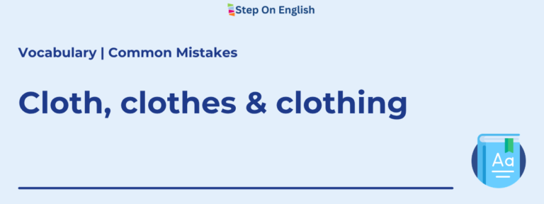 Portada de Cloth, clothe & clothing - Step On englñish