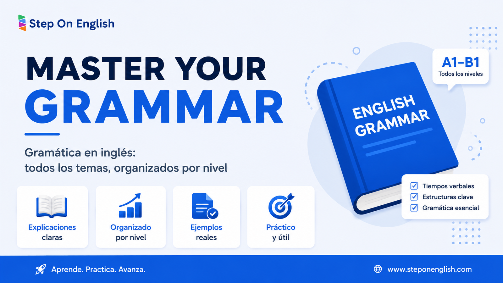 Índice de temas de gramática en inglés — Step On English
