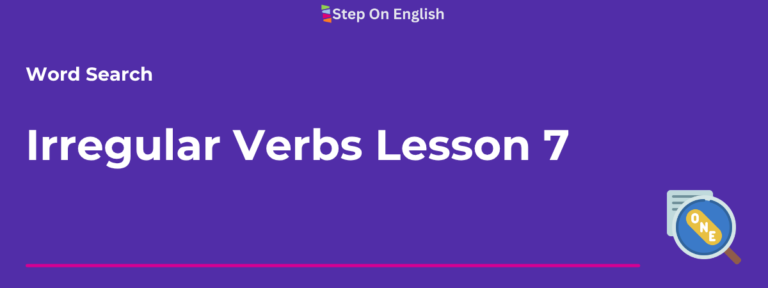 Portada de Irregular Verbs Lesson 7 Word Search