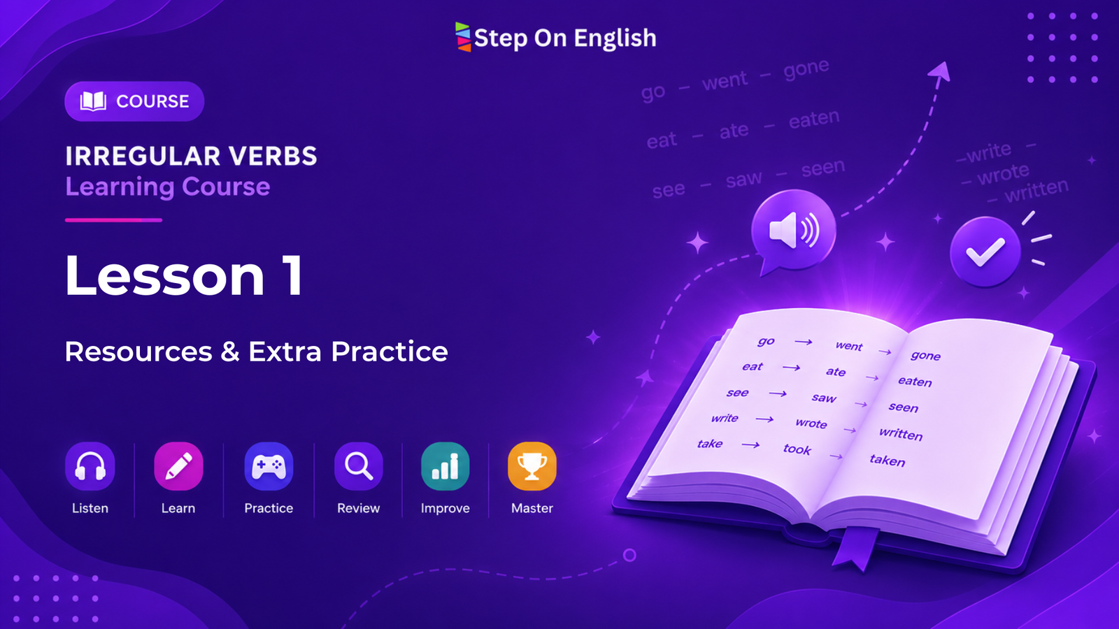 Irregular Verbs Course Lesson 1 Resources - Step On English
