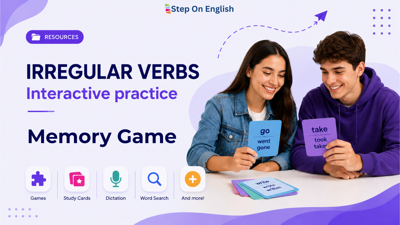 Irregular Verbs Memory Game - Step On English