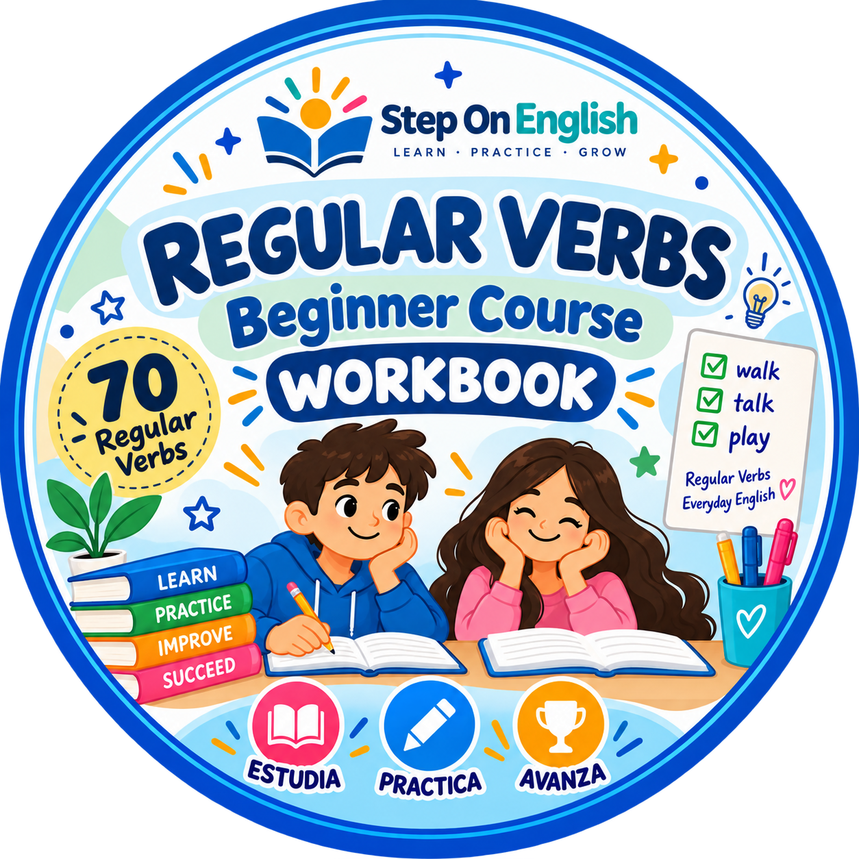 Regular Verbs Beginner Course Workbook de Step On English