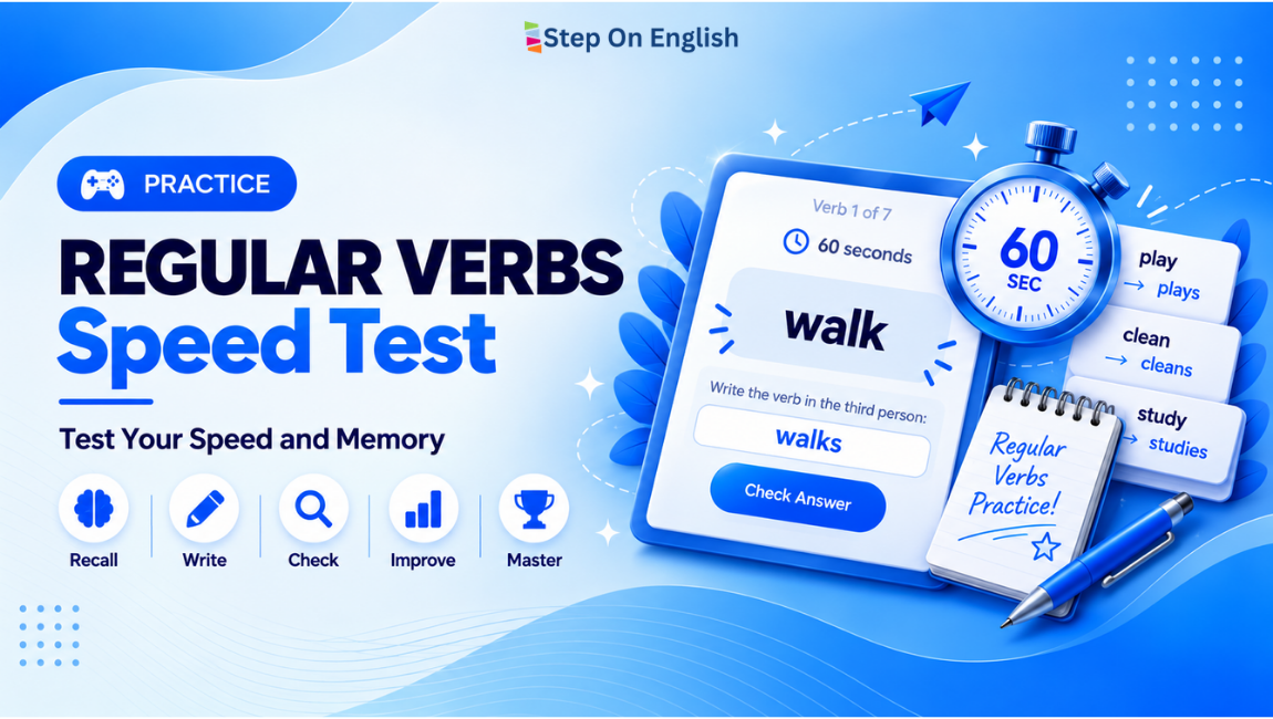 Regular Verbs Speed Test - Step On English
